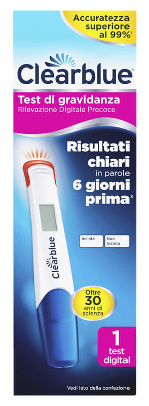 CLEARBLUE TEST GRAVIDANZA RILEVAZIONE PRECOCE DIGITALE 1 PEZZO - Farmacia Del Monaco