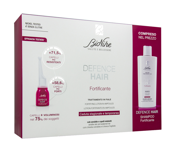 DEFENCE HAIR BIPACK RIDENSIFICANTE 21 FIALE 6 ML + SHAMPOO 200 ML - Farmacia Del Monaco