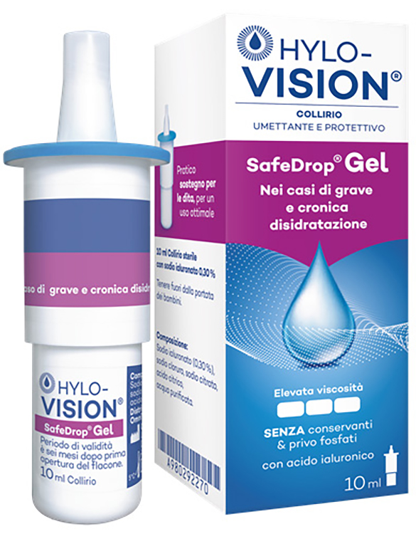 HYLOVISION SAFE DROP GEL 0,3% COLLIRIO UMETTANTE E PROTETTIVO 10 ML - Farmacia Del Monaco