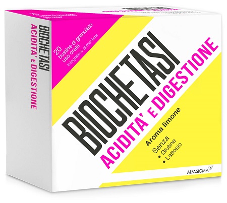 BIOCHETASI ACIDITA' E DIGESTIONE 20 BUSTE GRANULATO AROMA LIMONE - Farmacia Del Monaco