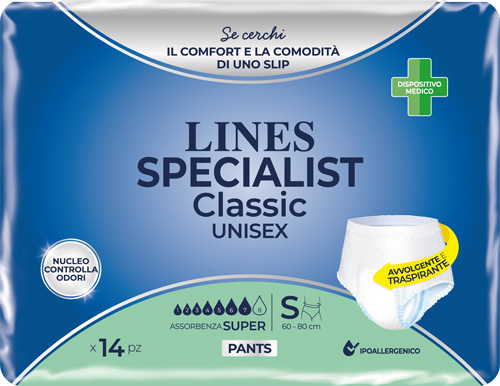 PANNOLONE A MUTANDA LINES SPECIALIST CLASSIC PANTS SUPER S 14 PEZZI - Farmacia Del Monaco
