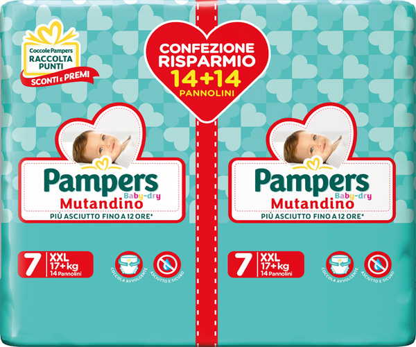 PANNOLINI PAMPERS BABY MUTANDINA XXL DUO DWCT 28 PEZZI - Farmacia Del Monaco