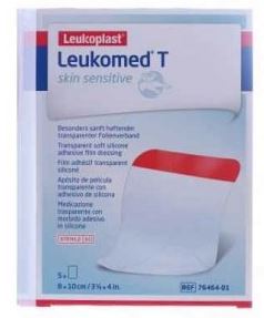 LEUKOMED T PLUS SKIN SENSITIVE MEDICAZIONE POST-OPERATORIA TRASPARENTE MPERMEABILE CON MASSA ADESIVA AL SILICONE 8X10CM 5 PEZZI - Farmacia Del Monaco
