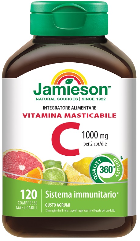 JAMIESON VITAMINA C 1000 MASTICABILE AGRUMI 120 COMPRESSE - Farmacia Del Monaco