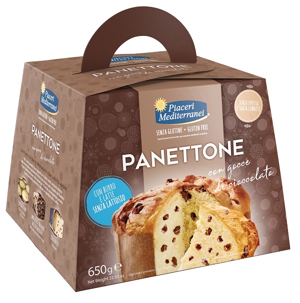 PIACERI MEDITERRANEI PANETTONE GOCCE DI CIOCCOLATO 650 G - Farmacia Del Monaco
