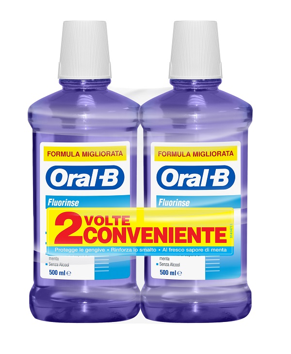 ORALB FLUORINSE COLLUTORIO ANTI CARIE 2 X 500 ML - Farmacia Del Monaco