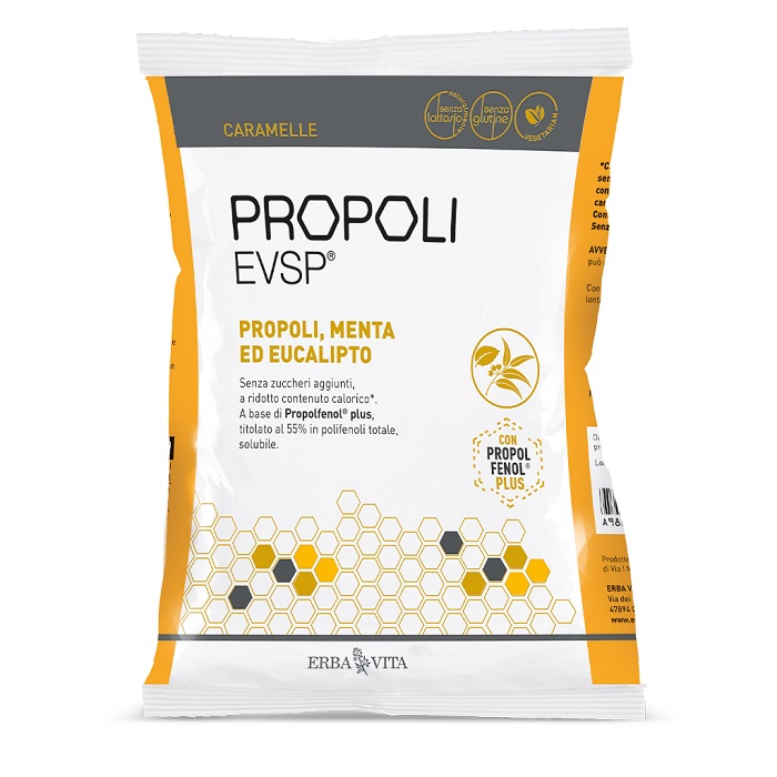 PROPOLI EVSP CARAMELLE PROPOLI MENTA EUCALIPTO 65 G - Farmacia Del Monaco