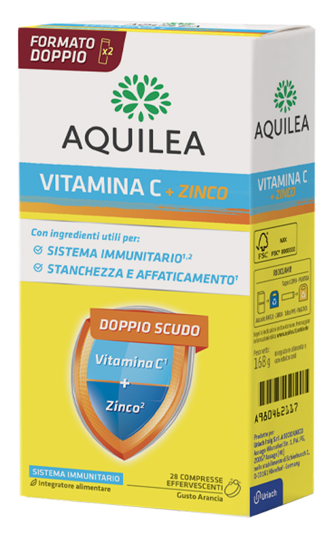AQUILEA VITAMINA C 14 COMPRESSE EFFERVESCENTI BIPACK - Farmacia Del Monaco