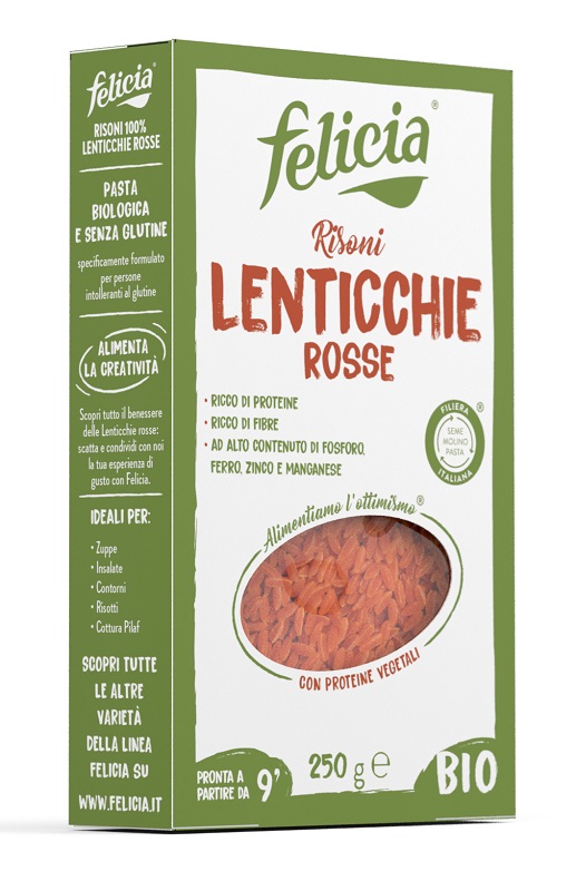 FELICIA BIO RISONI LENTICCHIE ROSSE 250 G - Farmacia Del Monaco