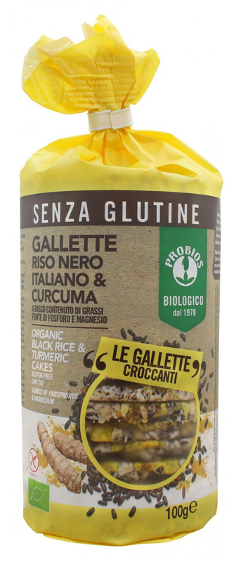 PROBIOS GALLETTE RISO NERO/CURCUMA 100 G - Farmacia Del Monaco