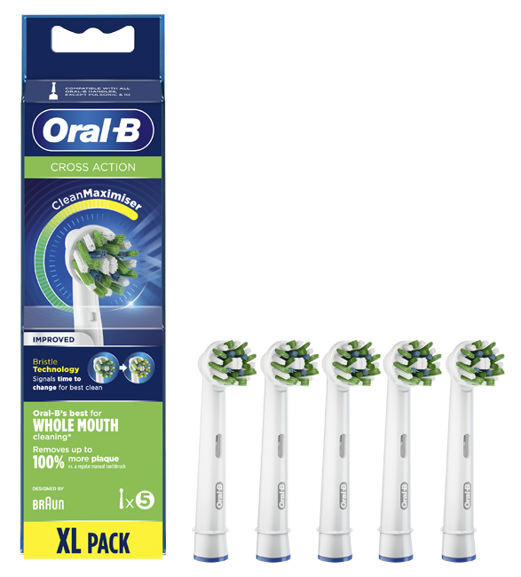 ORALB CROSS ACTION EB50 TESTINE PER SPAZZOLINO ELETTRICO 5 PEZZI - Farmacia Del Monaco