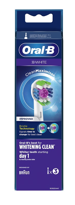 ORALB 3DWHITE EB18 TESTINA PER SPAZZOLINO ELETTRICO 3 PEZZI - Farmacia Del Monaco
