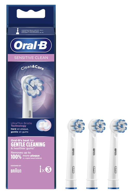 ORALB SENSITIVE CLEAN EB60 TESTINE PER SPAZZOLINO ELETTRICO 3 PEZZI - Farmacia Del Monaco