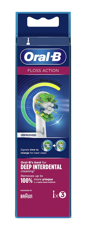 ORALB FLOSS ACTION EB25 TESTINA PER SPAZZOLINO ELETTRICO 3 PEZZI - Farmacia Del Monaco