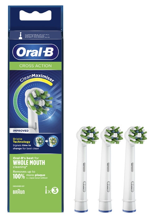 ORALB CROSS ACTION EB50 TESTINE PER SPAZZOLINO ELETTRICO 3 PEZZI - Farmacia Del Monaco
