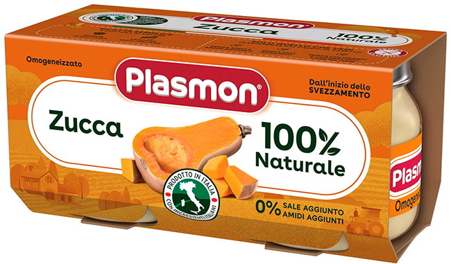 PLASMON OMOGENEIZZATO ZUCCA 2 X 80 G - Farmacia Del Monaco