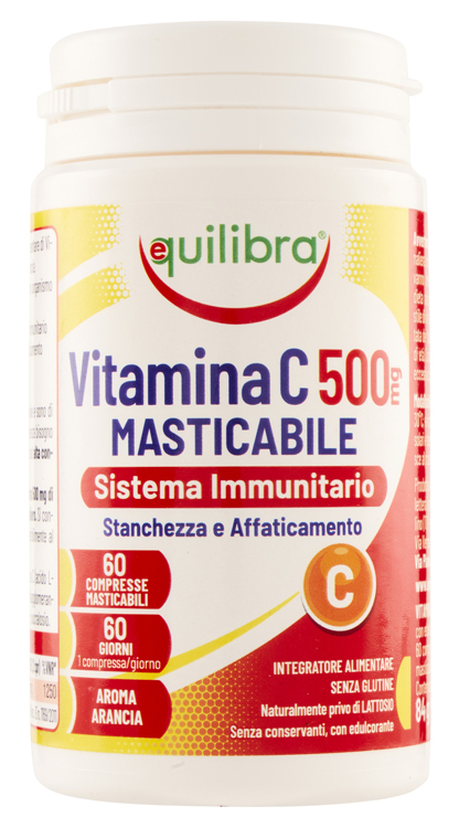 VITAMINA C 500MG MASTICABILE SISTEMA IMMUNITARIO 60 COMPRESSE - Farmacia Del Monaco