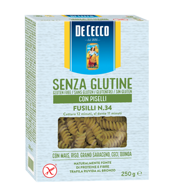 DE CECCO FUSILLI N34 CON PISELLI 250 G - Farmacia Del Monaco