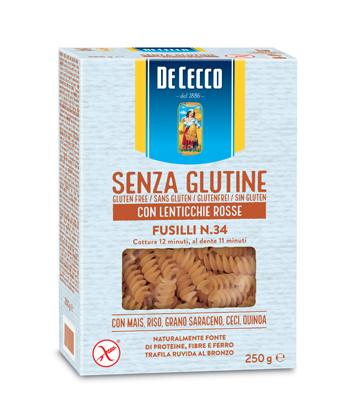DE CECCO FUSILLI N34 LENTICCHIE ROSSE 250 G - Farmacia Del Monaco