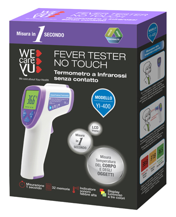 TERMOMETRO A INFRAROSSI SENZA CONTATTO WECAREYU FEVER TESTER NO TOUCH 1 PEZZO - Farmacia Del Monaco