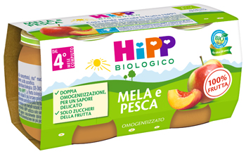 HIPP BIO OMOGENEIZZATO MELA/PESCA 2 X 80 G - Farmacia Del Monaco