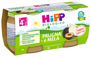 HIPP BIO OMOGENEIZZATO PRUGNA E MELA 2 X 80 G - Farmacia Del Monaco