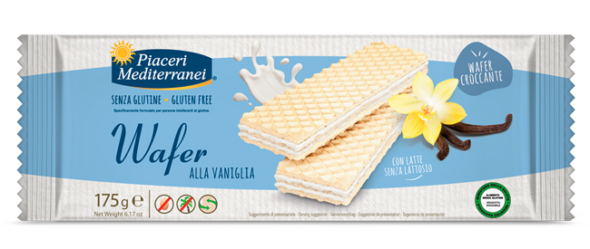 PIACERI MEDITERRANEI WAFER VANIGLIA 175 G - Farmacia Del Monaco