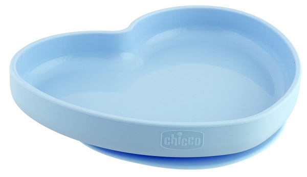 CHICCO PIATTO CUORE VENTOSA SILICONE BLU - Farmacia Del Monaco