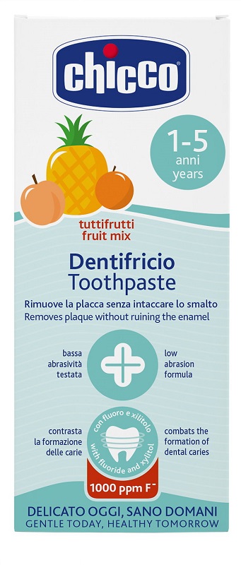 CHICCO DENTIFRICIO TUTTIFRUTTI DA 1 A 5 ANNI CON FLUORO - Farmacia Del Monaco