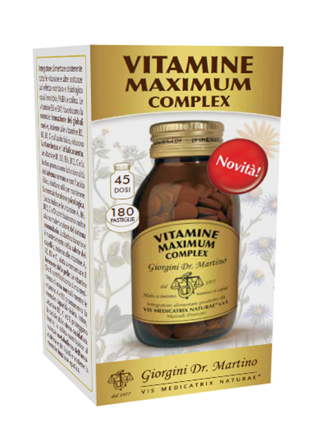 VITAMINE MAXIMUM COMPLEX 180 PASTIGLIE - Farmacia Del Monaco