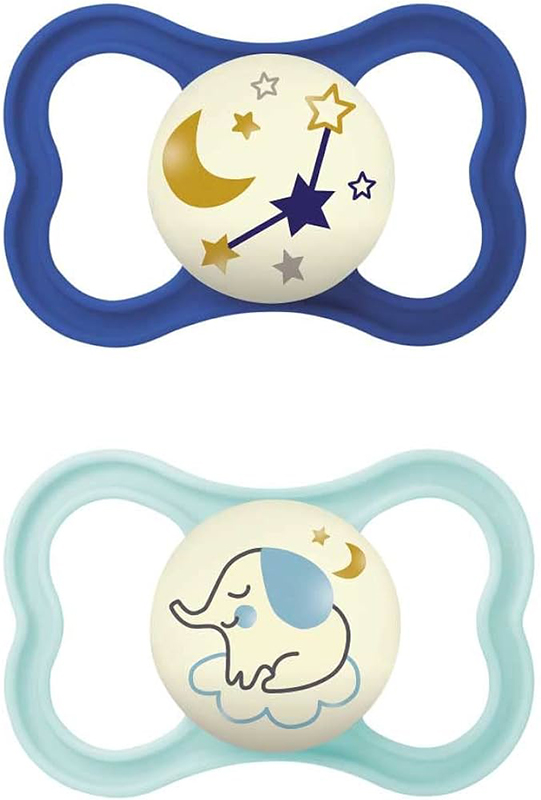 MAM AIR NIGHT SUCCHIETTO 16+ MESI SILICONE MASCHIO 2 PEZZI - Farmacia Del Monaco