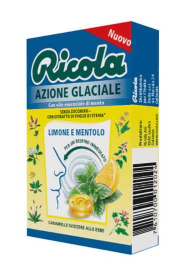 RICOLA AZIONE GLACIALE LIMONE E MENTOLO 50 G - Farmacia Del Monaco