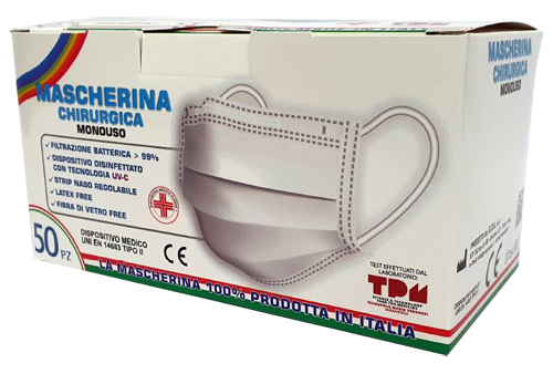 MASCHERINA CHIRURGICA GDA TIPO II TNT 3 STRATI 50 PEZZI - Farmacia Del Monaco