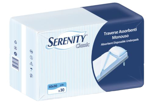 TRAVERSA SALVAMATERASSO PER INCONTINENZA SERENITY RELAX 60X90 CM 30 PEZZI - Farmacia Del Monaco