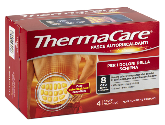 FASCIA AUTORISCALDANTE A CALORE TERAPEUTICO THERMACARE SCHIENA 4 PEZZI - Farmacia Del Monaco