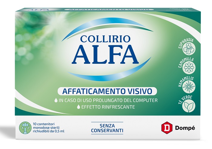 COLLIRIO ALFA AFFATICAMENTO VISIVO 10 PEZZI MONODOSE - Farmacia Del Monaco