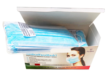 MASCHERINA CHIRURGICA MEDICAL FACE MASK TIPO II CELESTE 50 PEZZI - Farmacia Del Monaco