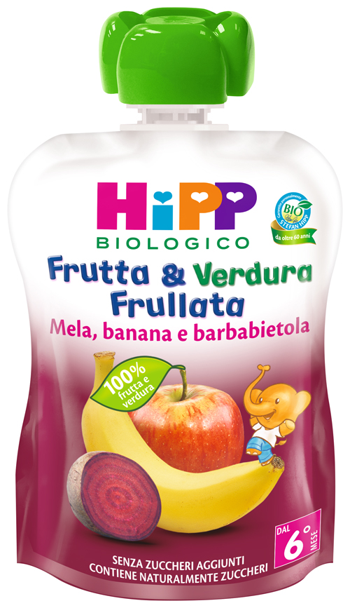 HIPP BIO FRUTTA & VERDURA MELA BANANA BARBABIETOLA 90 G - Farmacia Del Monaco