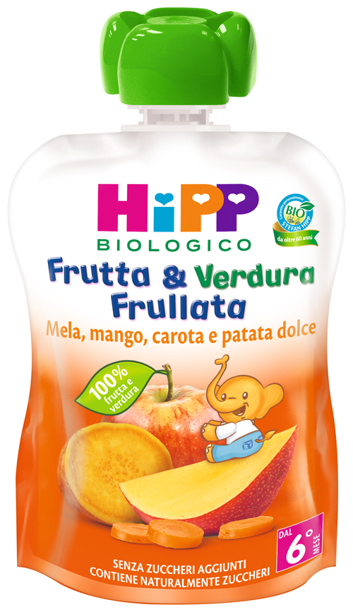 HIPP BIO FRUTTA & VERDURA MELA MANGO CAROTA PATATA DOLCE 90 G - Farmacia Del Monaco