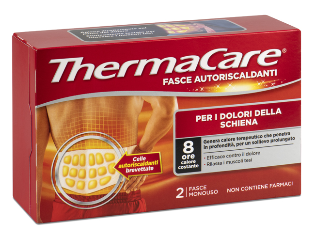 FASCIA AUTORISCALDANTE A CALORE TERAPEUTICO THERMACARE SCHIENA 2 PEZZI - Farmacia Del Monaco