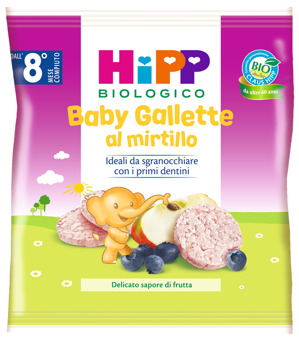 HIPP BABY GALLETTE DI RISO AL MIRTILLO 30 G - Farmacia Del Monaco