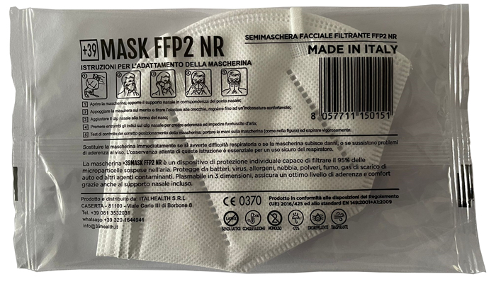 MASCHERINA +39MASK FFP2 BIANCO 1 PEZZO - Farmacia Del Monaco