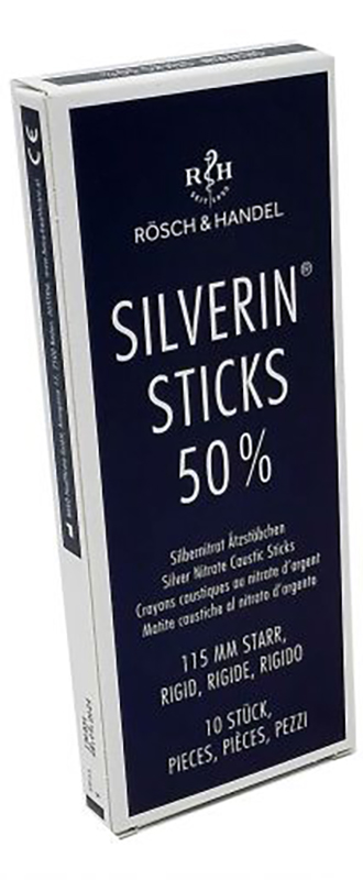 MATITA CAUSTICA SILVERIN NITRATO D'ARGENTO 50% RIGIDA LUNGHEZZA 115 MM 10 PEZZI - Farmacia Del Monaco