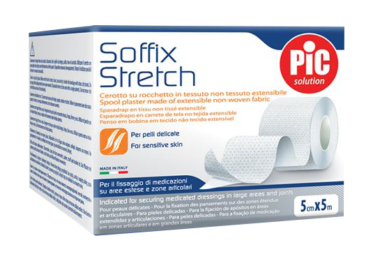 CEROTTO IN ROTOLO PIC SOFFIX STRETCH TESSUTO NON TESSUTO ESTENDIBILE 5X500 CM 1 PEZZO - Farmacia Del Monaco