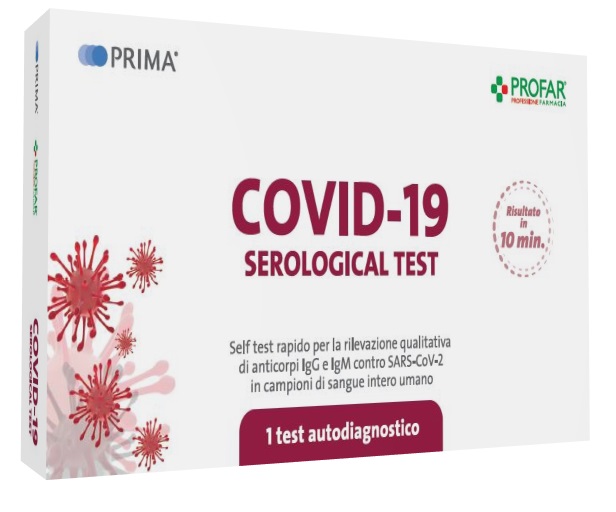 TEST SIEROLOGICO RAPIDO COVID-19 PROFAR PRIMA AUTODIAGNOSTICO DETERMINAZIONE QUALITATIVA ANTICORPI IGG/IGM ANTI SARS-COV-2 NEL SANGUE MEDIANTE IMMUNOCROMATOGRAFIA - Farmacia Del Monaco