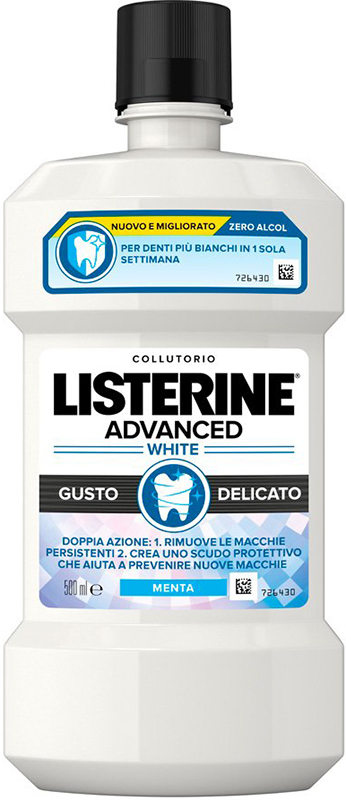 LISTERINE ADVANCED WHITE 500 ML GUSTO DELICATO - Farmacia Del Monaco