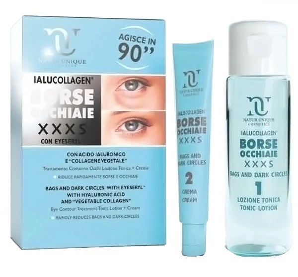 NATUR UNIQUE IALUCOLLAGEN BORSE E OCCHIAIE XXXS TONICO 10 ML + 30 ML - Farmacia Del Monaco