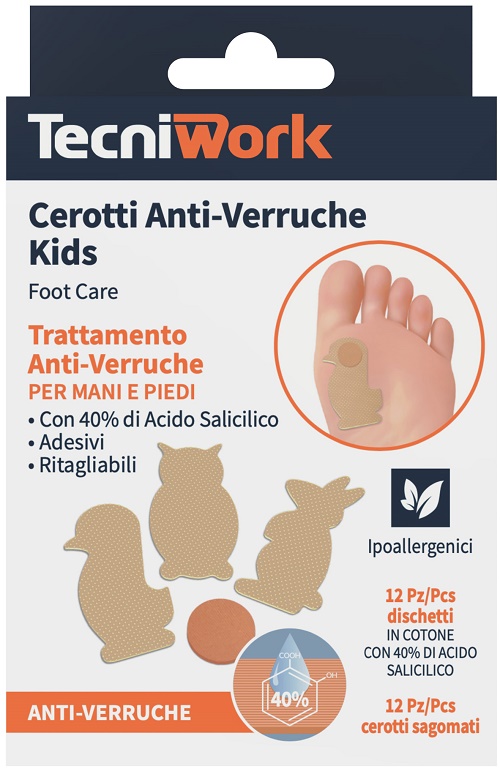 CEROTTO ANTI VERRUCHE BIMBI 12 PEZZI + 12 FIXING ANIMIALI TERRA COLORE BEIGE - Farmacia Del Monaco