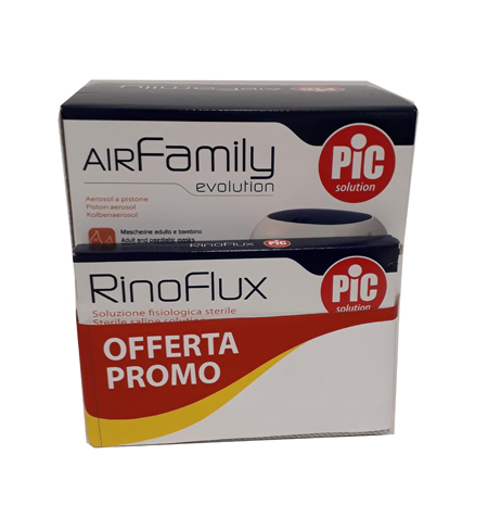BUNDLE PROMO CON AEROSOL AIR FAMILY EVO + RINOFLUX 2ML 20PZ + RINOFLUX 5ML 20PZ - Farmacia Del Monaco