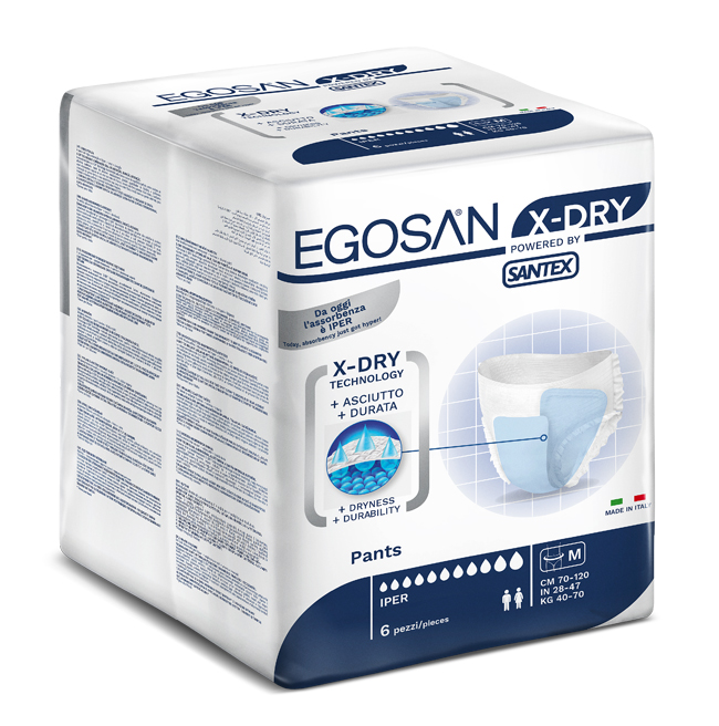 EGOSAN X DRY PANTS MEDIUM 6 PEZZI - Farmacia Del Monaco